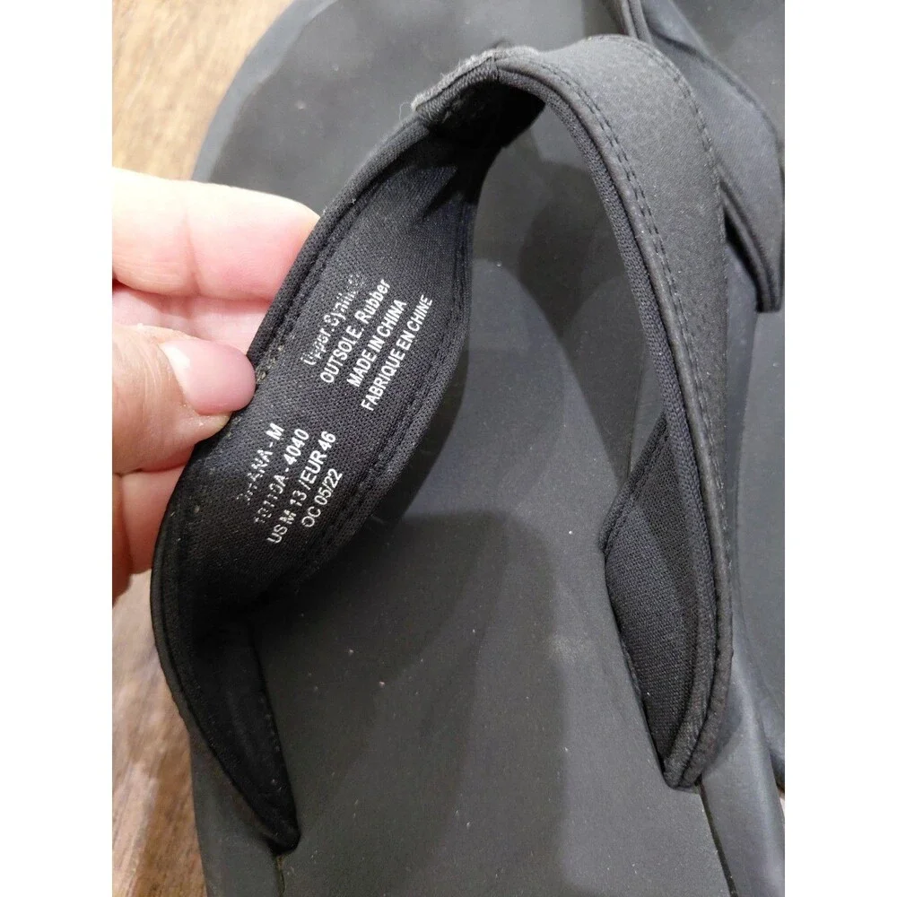 OluKai Ohana Men's Beach Sandals - Black, US 13